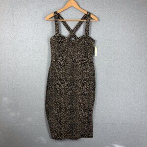 NWT Audrey Parks Francesca's Cheeta Print Sweater Dress Sweetheart Size XL